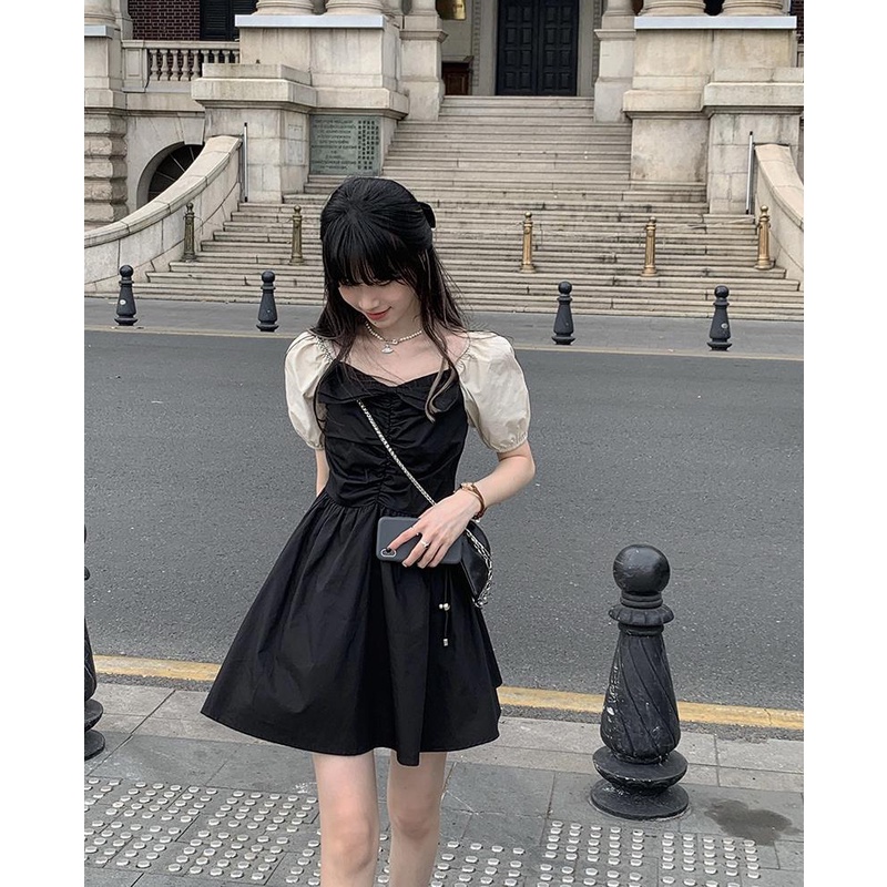 Đầm Tay Ngắn Dáng Ôm Phong Cách Phương Tây Thời Trang Mùa Hè Kiểu Pháp Hàng Mới Dành Cho Nữ 2022