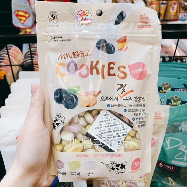 Bánh Cookies hỗn hợp Bowwow Hàn Quốc / Gói 150gr