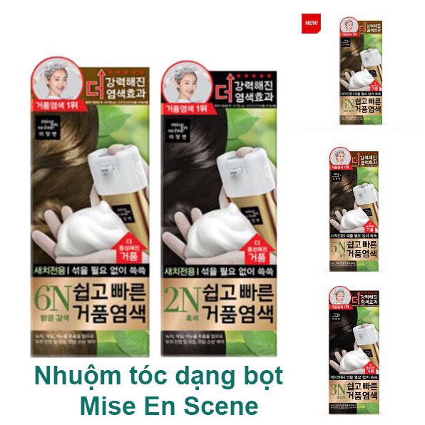Thuộc nhuộm tóc phủ bạc Hàn Quốc Mise En Scene Easy & Speedy Foam Hair | Nhuộm phủ bạc thảo dược