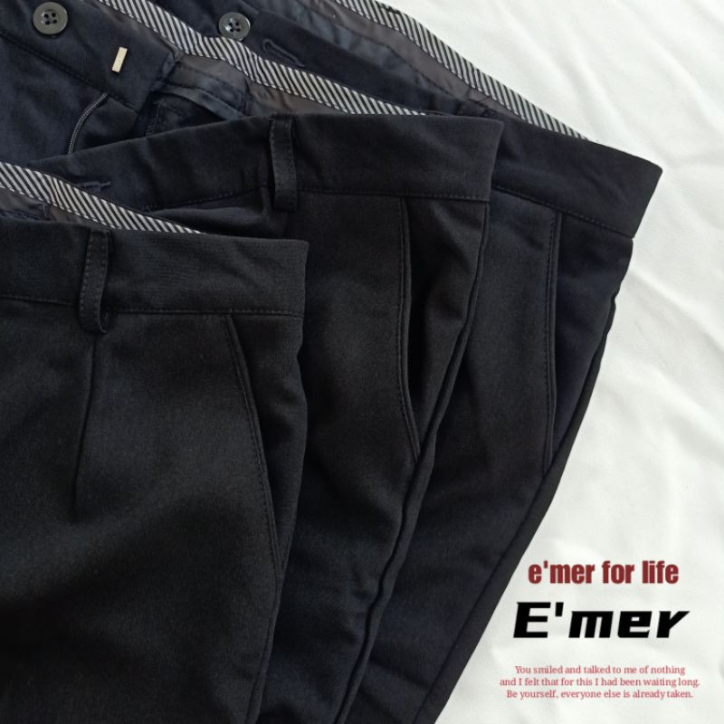 Quần Suông Ống Rộng Nam Vải Cao Cấp E'mer , Quần Đen Ống Suông Unisex Form Rộng Phong Cách Hàn Quốc | BigBuy360 - bigbuy360.vn