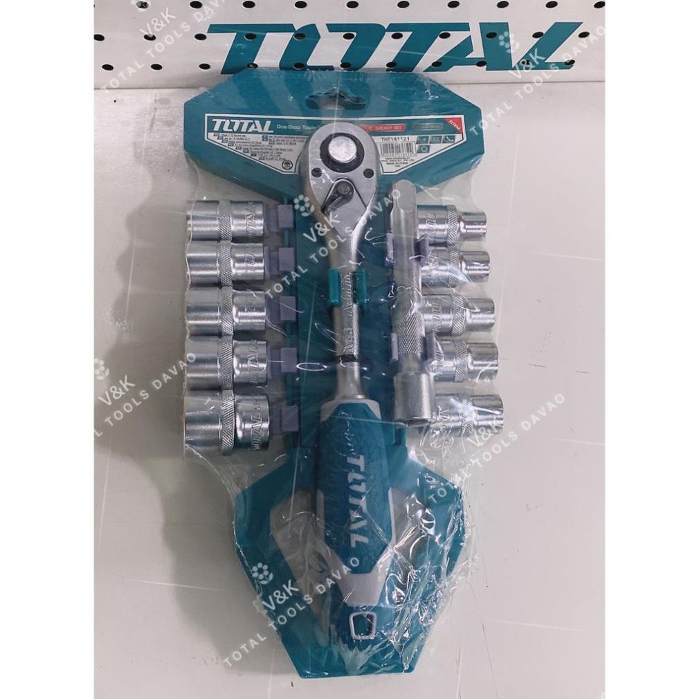 Bộ 12 cái socket 1/2&quot; &amp; cần 2 chiều TOTAL THT141121