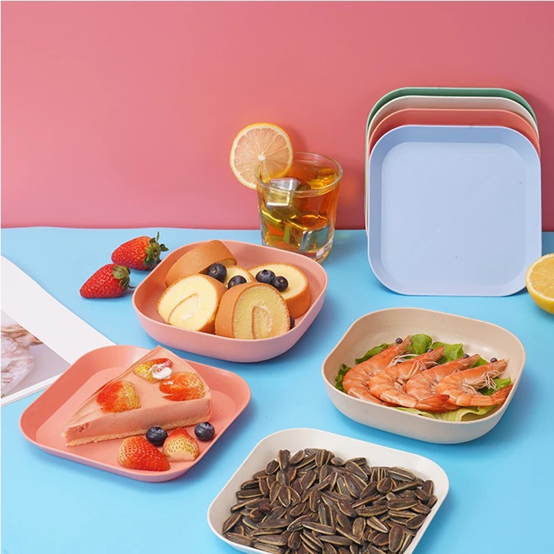 Set 8 Đĩa Rơm Lúa Mạch Đựng Trái Cây Bánh Kẹo