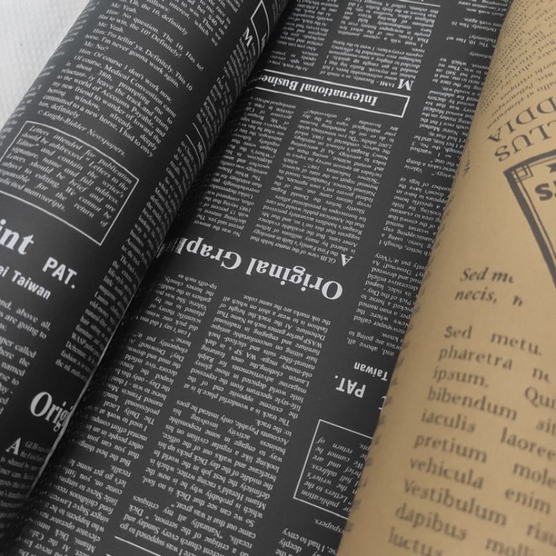 Cuộn 10 tờ GIẤY GÓI QUÀ (50x70cm) mẫu BÁO Vintage chất liệu giấy Kraft dày dặn