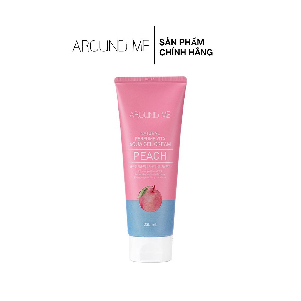 Kem Dưỡng Thể Around Me Dạng Gel Chiết Xuất Trái Đào Vita Aqua Gel Body Cream Peach 230ml