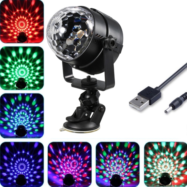 Đèn chiếu sáng disco USB thay đổi 7 màu sắc 3W RGB độc đáo