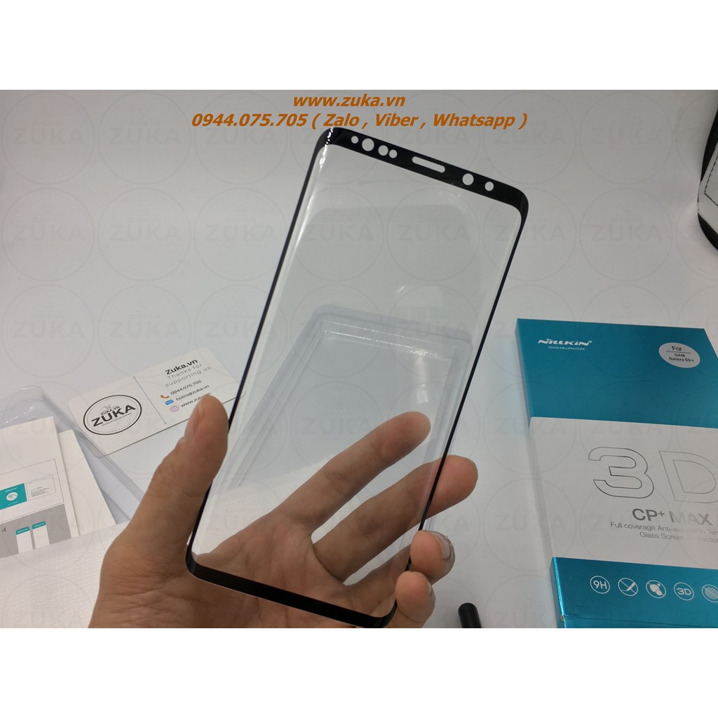 Kính cường lực full màn hình Galaxy S9 Plus Nillkin 3D CP+ Max cong theo màn hình