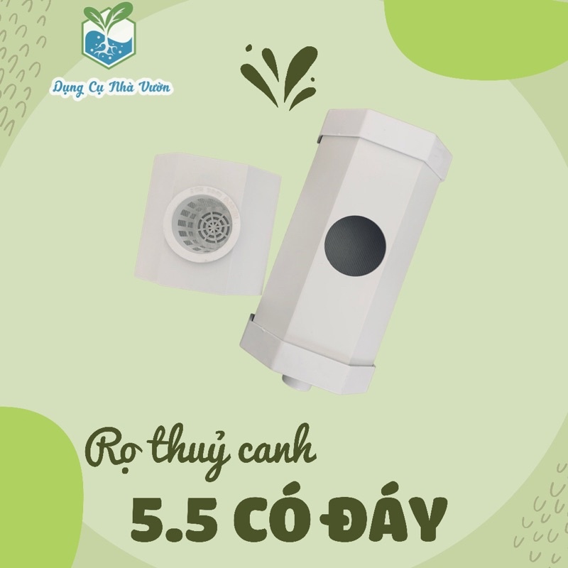 Rọ Nhựa Thủy Canh Có Đáy Cho Ống Lục Giác Size 55x50mm Màu Trắng