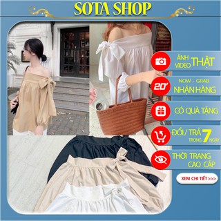 [ẢNH THẬT+VIDEO] Áo Trễ Vai Nữ Tay Bồng - Áo đi biển đẹp 2021