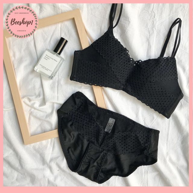 Bộ đồ lót ren đáp chéo Angle's Wing siêu ngọt ngào quyến rũ | BigBuy360 - bigbuy360.vn