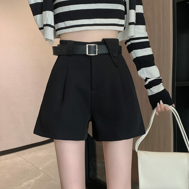 Quần short nữ, quần đùi nữ rộng ngắn cạp cao chất liệu vải tuyết mưa không khăn không xù