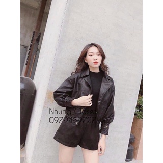 Áo khoác da cúc bọc siêu xịn xò