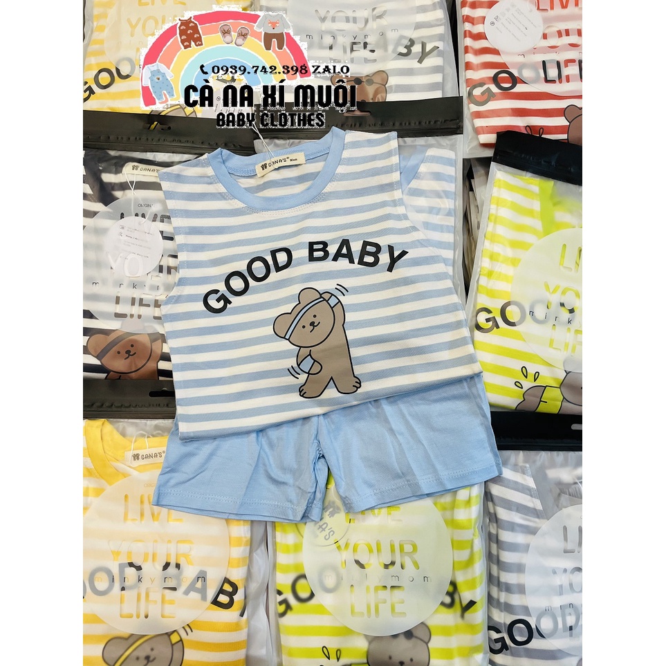 ✨Size(7-32Kg)✨FREE SHIPBộ MinKy Mom CaNa's Sát Nách Cotton Lạnh Dể Thương Cho Bé Gái Bé Trai, Đủ Màu