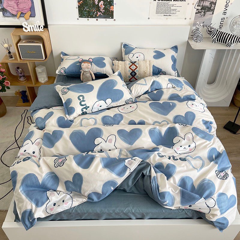 [RẺ VÔ ĐỊCH] Bộ chăn ga gối , drap giường chất cotton poly họa tiết nhưng chú cá