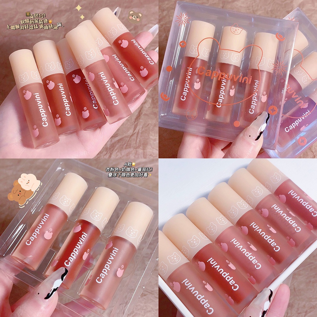 Son Môi Dạng Lỏng Cappuvini Sương Mờ 3D Màu Nude Sắc Tố Cao Chống Nước Lâu Trôi NO.CP70