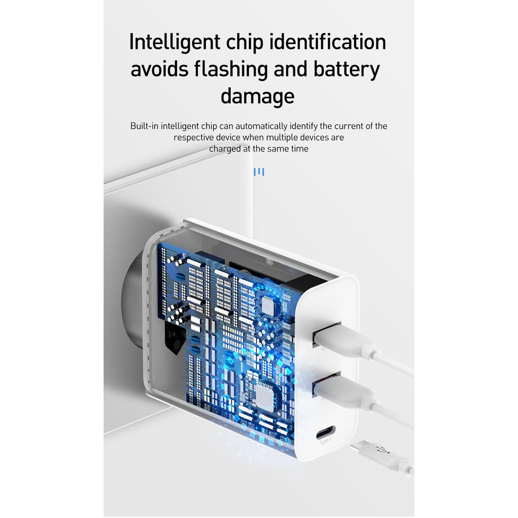 Cốc sạc 3 cổng Type-C + Dual USB Baseus BS-CH910 Speed PPS, QC/PD3.0/VOOC/HW5A, công suất 60W