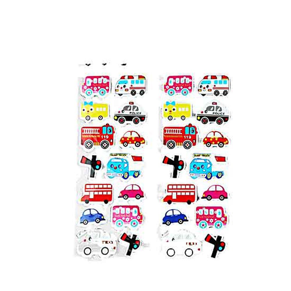 Set 10 Tấm Hình Dán Giao Thông 3D Vui Nhộn Trang Trí Sổ Tay / Đồ Chơi Trường Mẫu