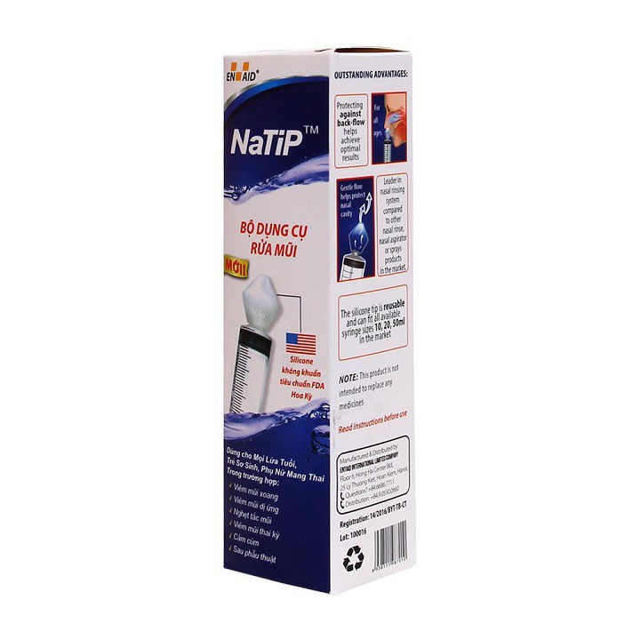 Bộ dụng cụ rửa mũi NaTip đầu silicone mềm với dòng chảy nhẹ nhàng bảo vệ niêm mạc mũi non nớt của trẻ nhỏ