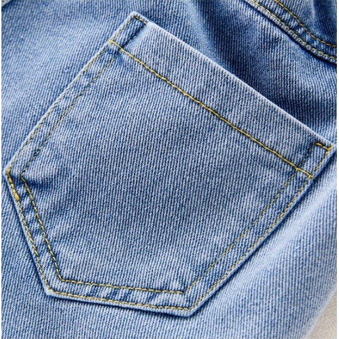 Quần short jean  thêu họa tiết trái tim xinh xắn thời trang cho bé gái từ 3 - 11 tuổi