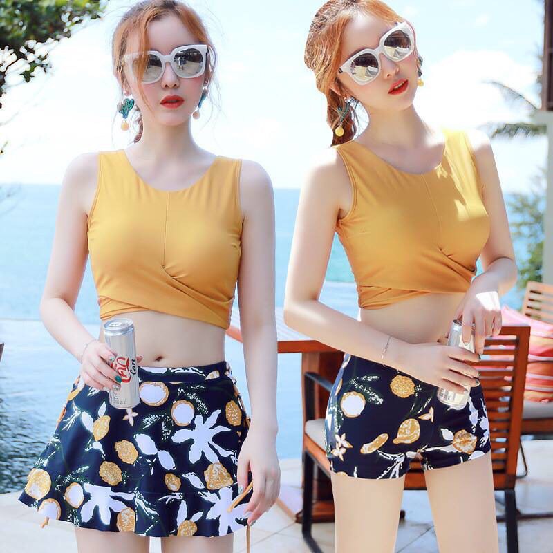 Bikibi - Bộ bơi dáng váy 3 chi tiết siêu hot, kiểu dáng bikini thời trang bắt mắt hút ánh nhìn