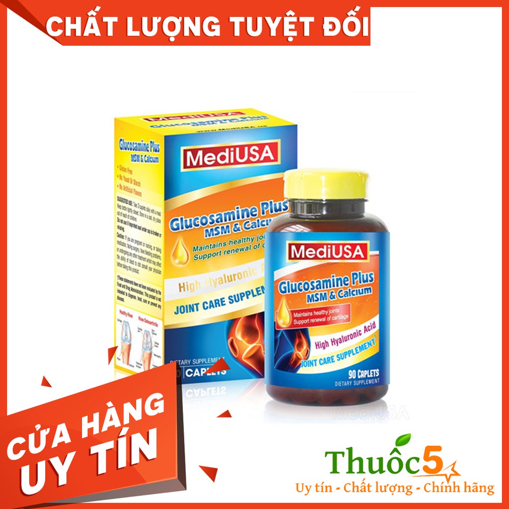 [GIÁ GỐC] Medi USA Glucosamine Plus – Hỗ trợ xương khớp chắc khỏe Lọ 90 viên