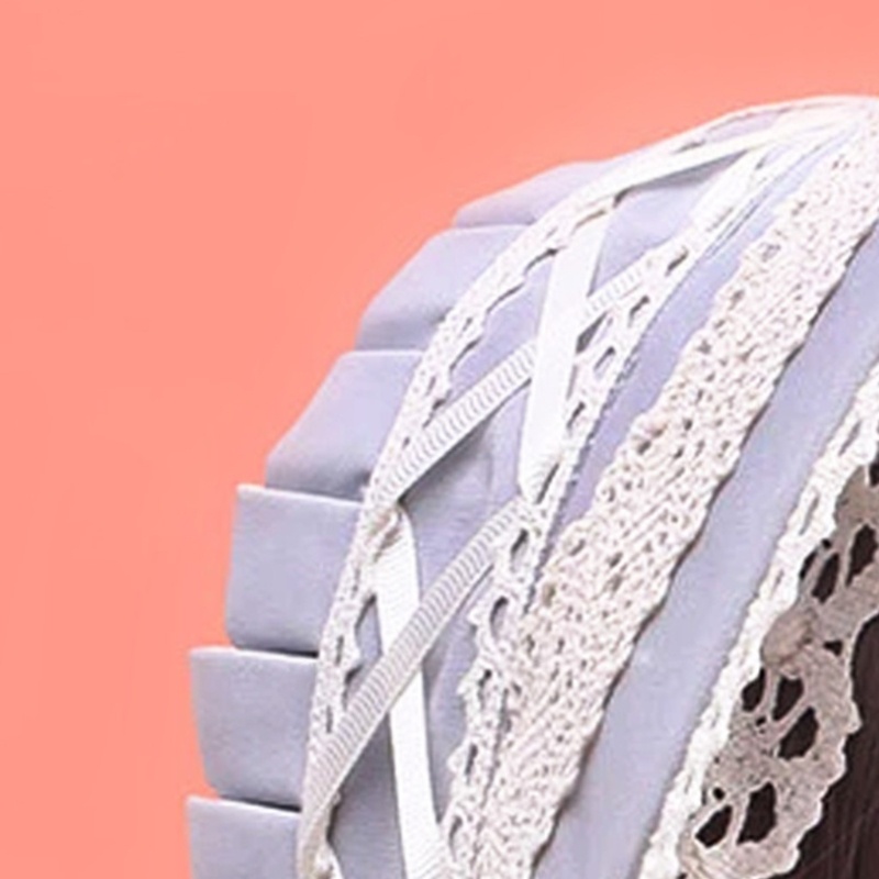 Băng Đô Cài Tóc Phối Ren Và Ruy Băng Phong Cách Lolita Dễ Thương