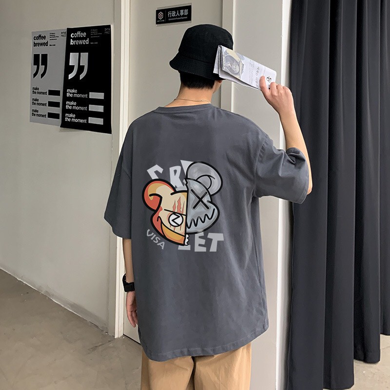 Áo phông nam nữ unisex tay lỡ thun form rộng teen VISA cổ tròn oversize cotton giá rẻ màu đen trắng tee Sammy96 Shop | BigBuy360 - bigbuy360.vn