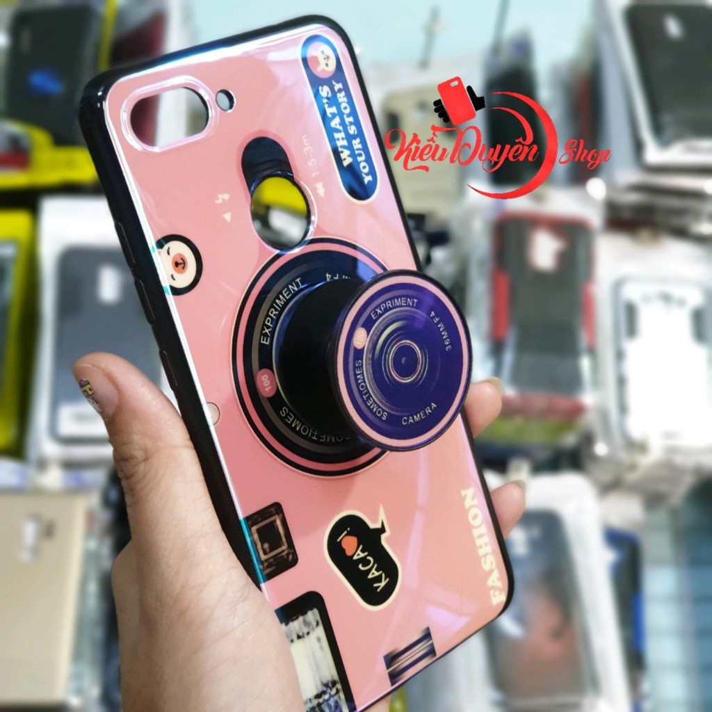 Ốp lưng Xiaomi Mi 8 Lite hình máy ảnh kèm giá đỡ và dây đeo