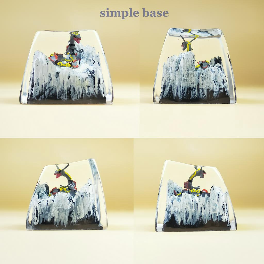 Nút bàn phím Pokemon, nút bàn phím Shiny Rayquaza , Bàn phím nhân vật hoạt hình - Rayquaza keycap,POKÉMON Artisan Keycap