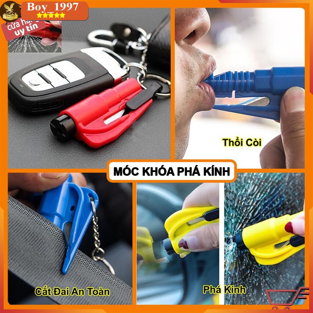 Móc Khóa Phá Kính Cắt Dây Thoát Hiểm Ô Tô