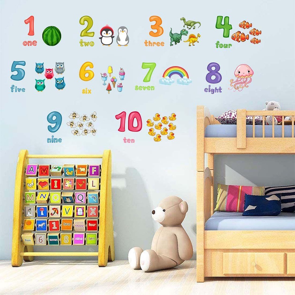 Miếng Dán Tường Trang Trí Họa Tiết Động Vật Hoạt Hình DIY
