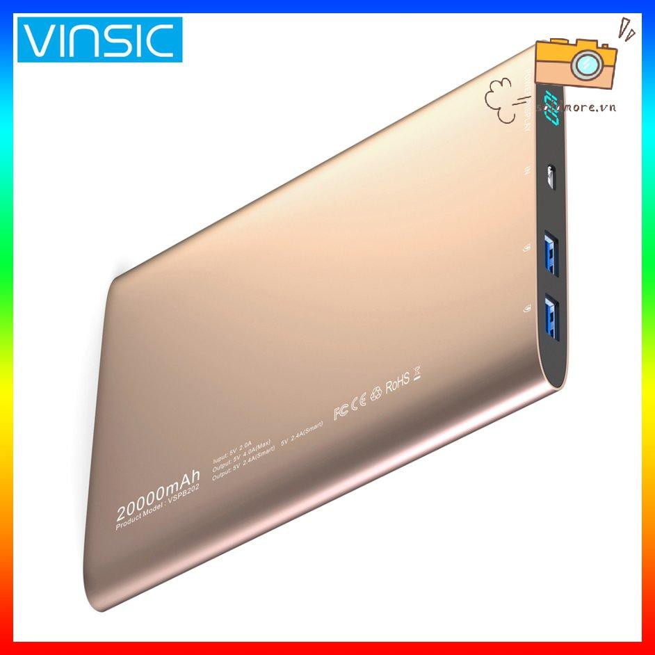 Sạc Dự Phòng 20000mah Siêu Mỏng Có Màn Hình Lcd