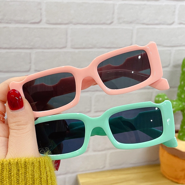 Kính Mát Hình Chữ Nhật Chống Tia UV400 Phong Cách Hàn Quốc Thời Trang Cho Bé Trai Và Gái