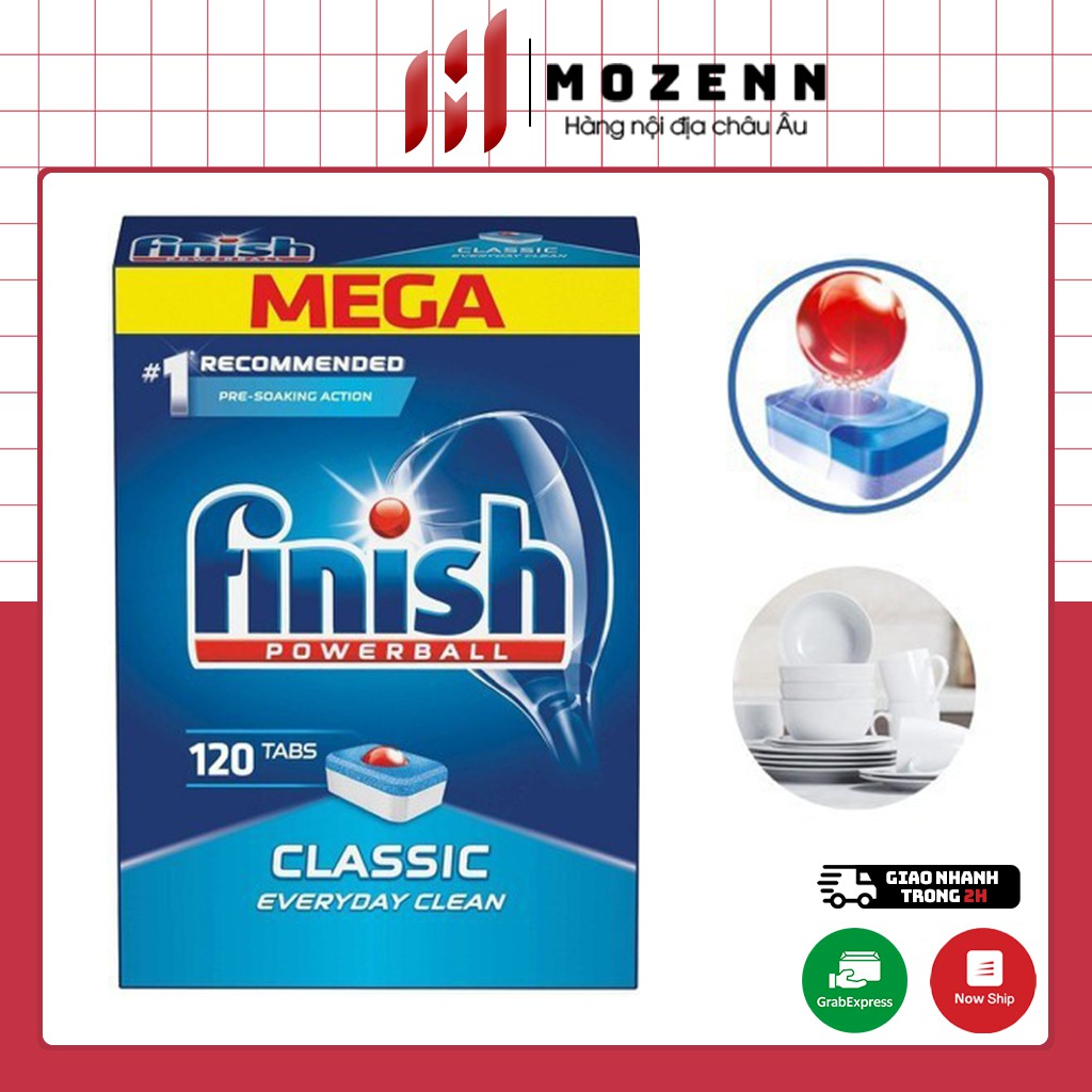 Viên rửa bát Finish Classic 120 viên 1 hộp - viên rửa chén chính hãng EU