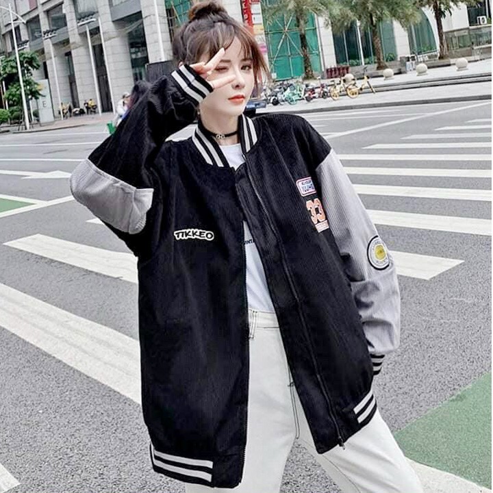 [PT] Áo chống nắng kaki nữ Nhung Gân Bomber Thêu 33 mẫu mới hàng đẹp-A690
