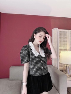 [viedeo+ảnh thật ]Áo dạ cổ sen, áo dạ cổ ren trắng