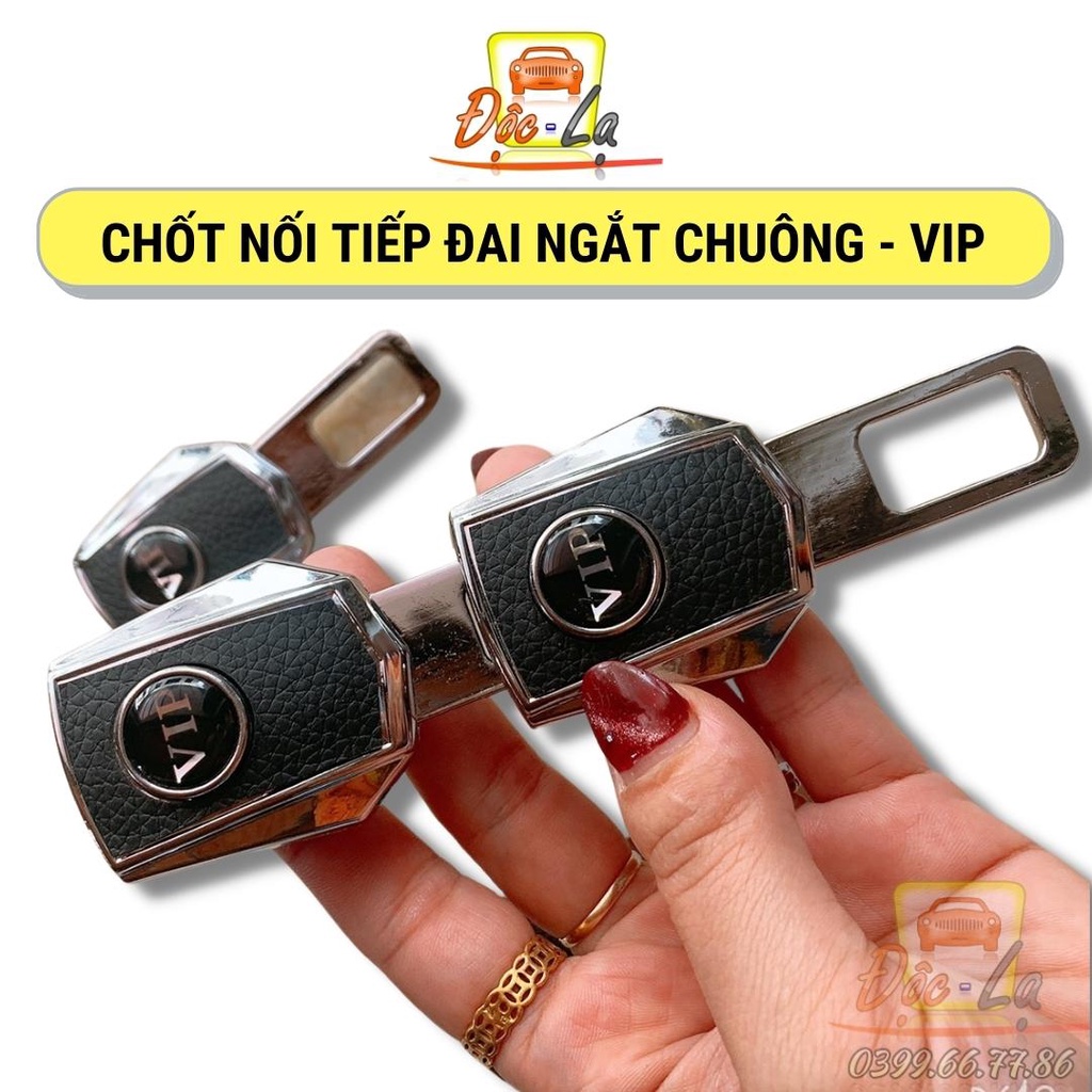 1 Chốt cắm đai an toàn có thể cắm nối tiếp - Chất liệu da phối inox không gỉ - chốt chồng đai ngắt chuông báo động