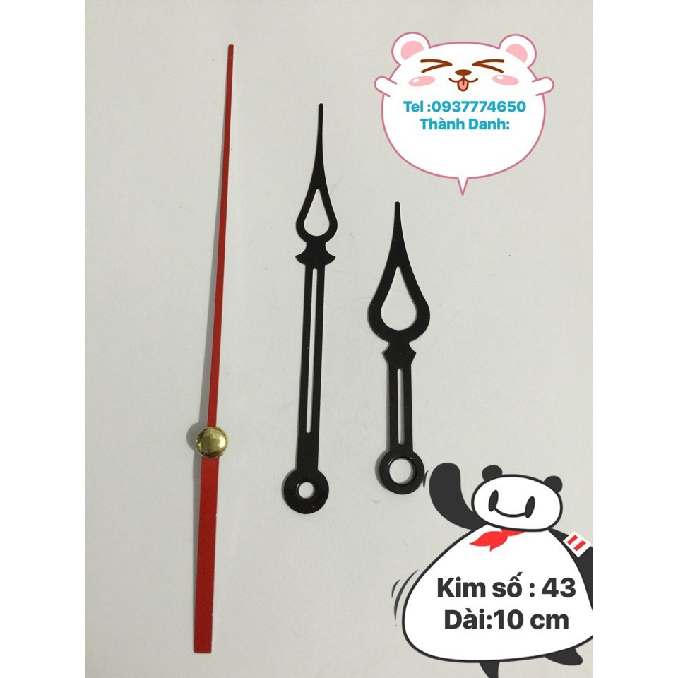 Bộ Kim Đồng Hồ đen dài 10cm và máy đồng hô Taiwan loại thường trục 5mm kim trôi Shop Nguyễn Tú