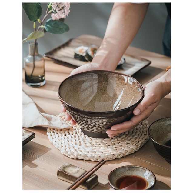 - Bộ bát sứ nâu trầm Nhật Bản cao cấp