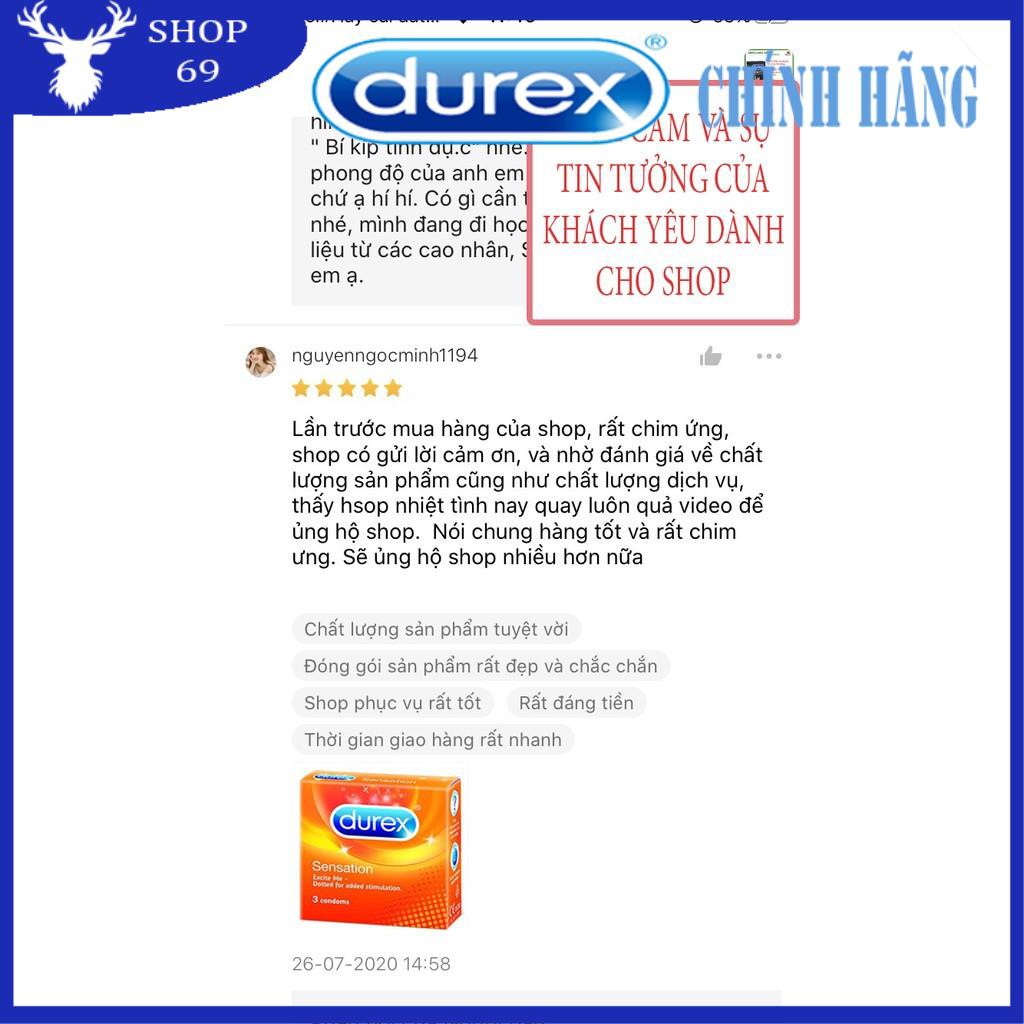 (MỎNG HƠN – NHIỀU GAI HƠN) KHIẾN NÀNG ĐÊ MÊ Bao cao su Durex Sensation có Gai và mỏng hơn (Số lượng 3 cái/ 1 hộp bcs)