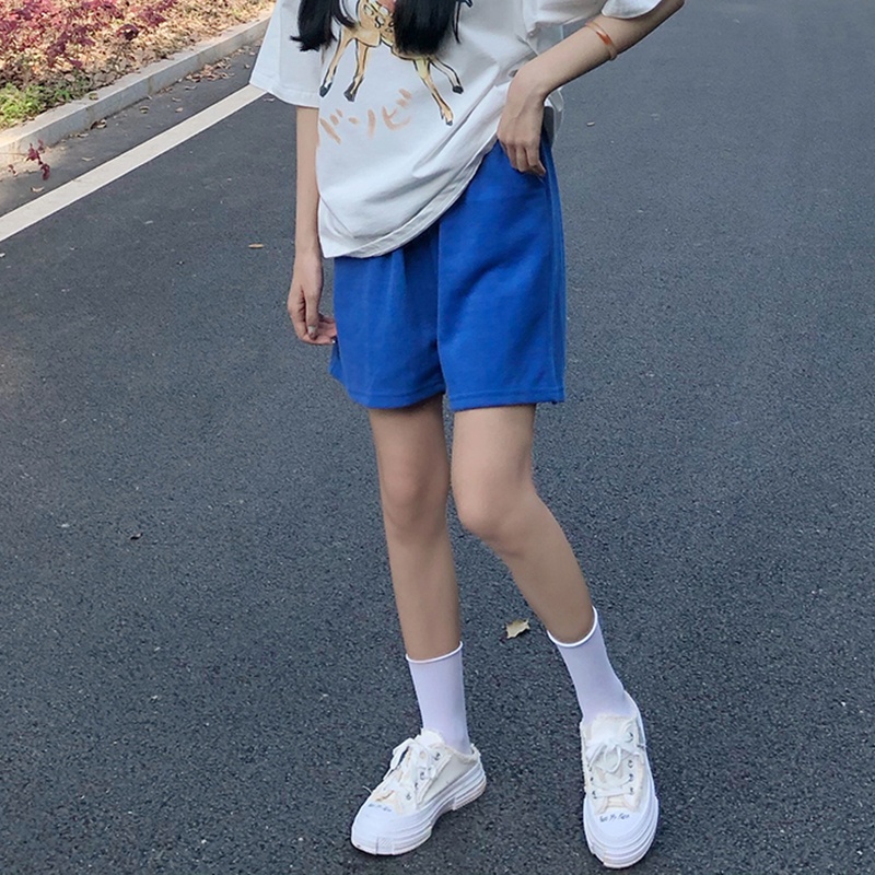 Quần Short Thể Thao Nữ Lưng Cao Dây Rút Thời Trang Hàn Quốc