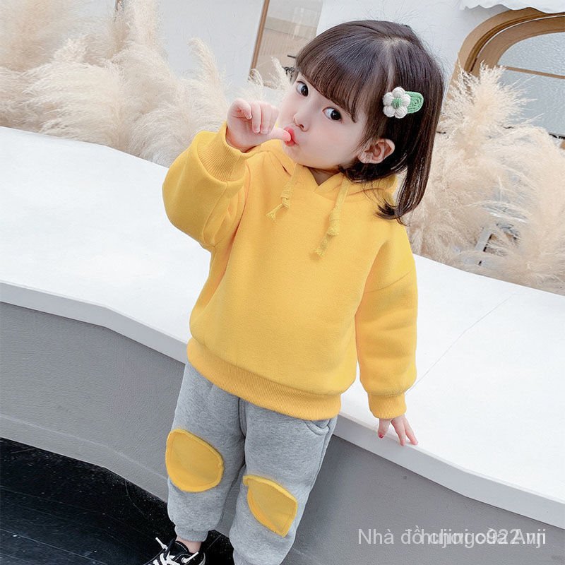 Set Of Lovely Round Neck Long Sleeve Sweatshirts + Long Pants For Girls