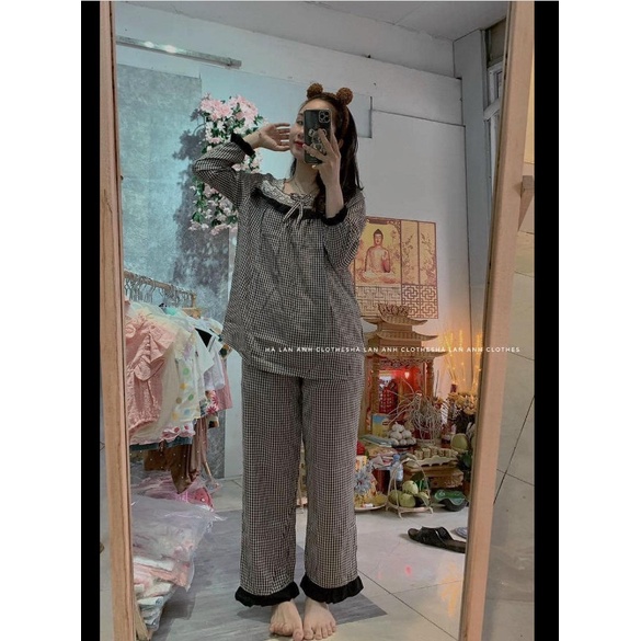 Bộ bầu chất đũi Hàn cao cấp☘️bộ sau sinh thiết kế sang chảnh☘️ có khóa cho con ti, quần có chun chỉnh☘️free size 43~65kg