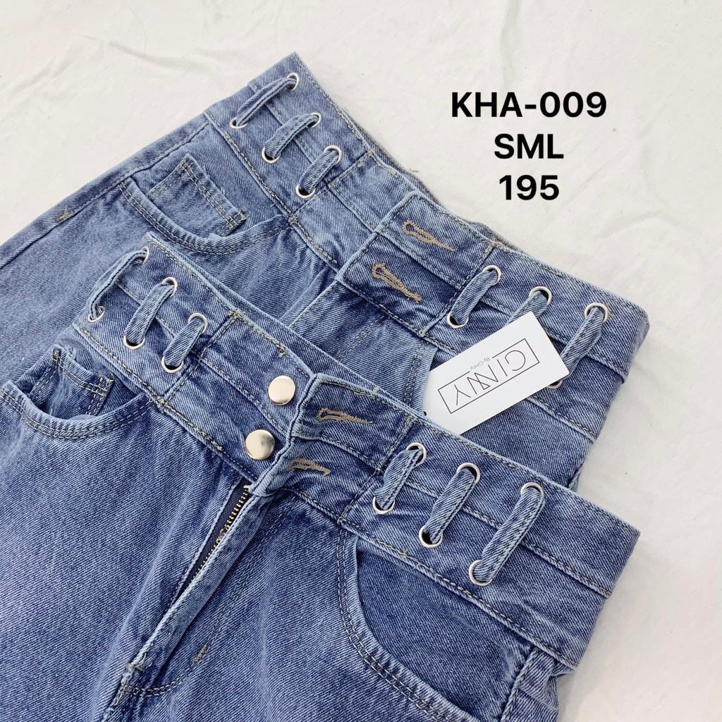 Quần Baggy Nữ Jean Hack Dáng KHA-009 | Quần Jean Cạp Cao | Vải Jean Wash Xịn | GinHouse Shop