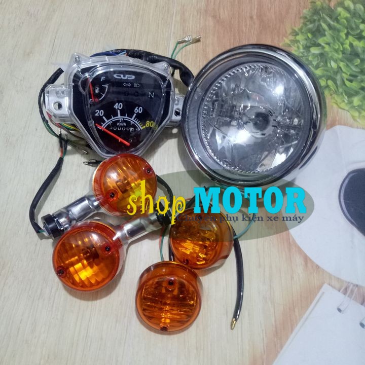 Cụm pha đèn trước - Củ xi nhan Trước/ Sau  - Đồng hồ cơ cho xe Cub 81 đời mới - BCUB