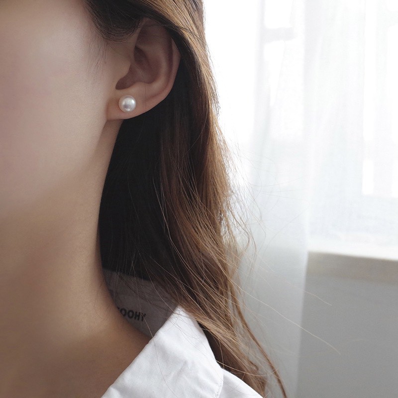 Khuyên tai hạt ngọc trai dáng basic bông tai ngọc trai nhân tạo sang trọng BT09