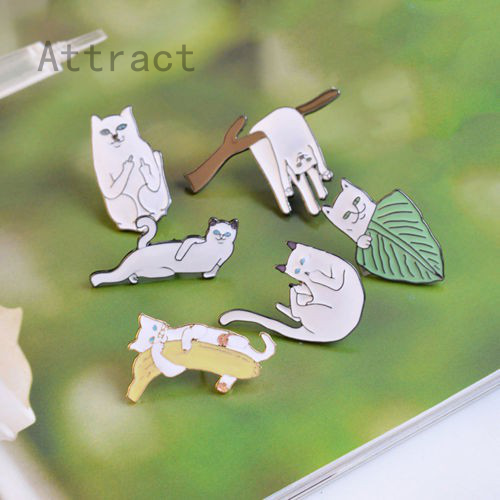 Attract Ghim cài áo hình con mèo ngộ nghĩnh dễ thương