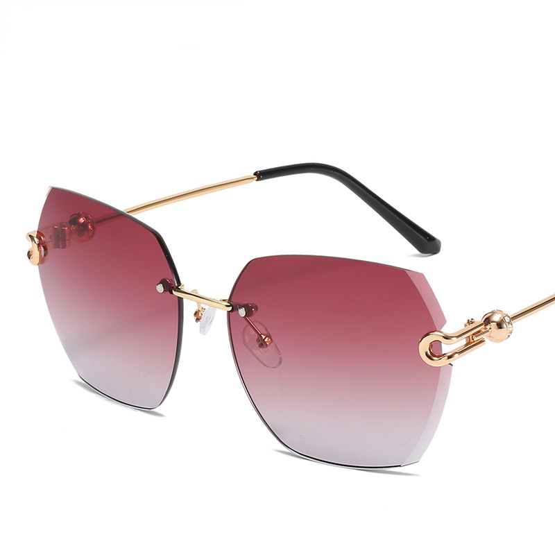 (YUZHU) Kính Râm Không Viền Vuông Màu Gradient Thời Trang Đi Biển Ngoài Trời