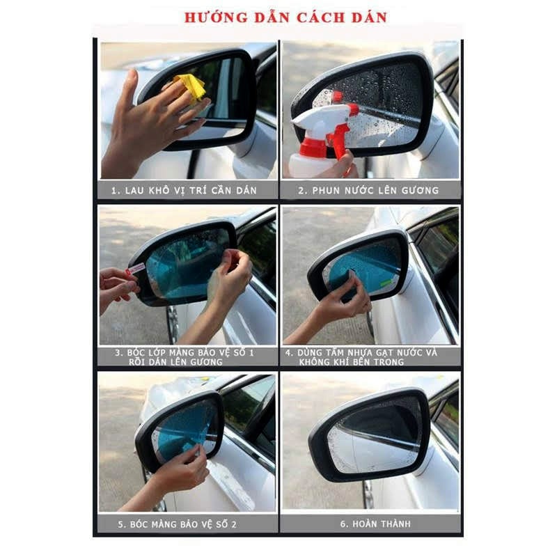 Miếng dán nano chống bám nước cho gương ô tô