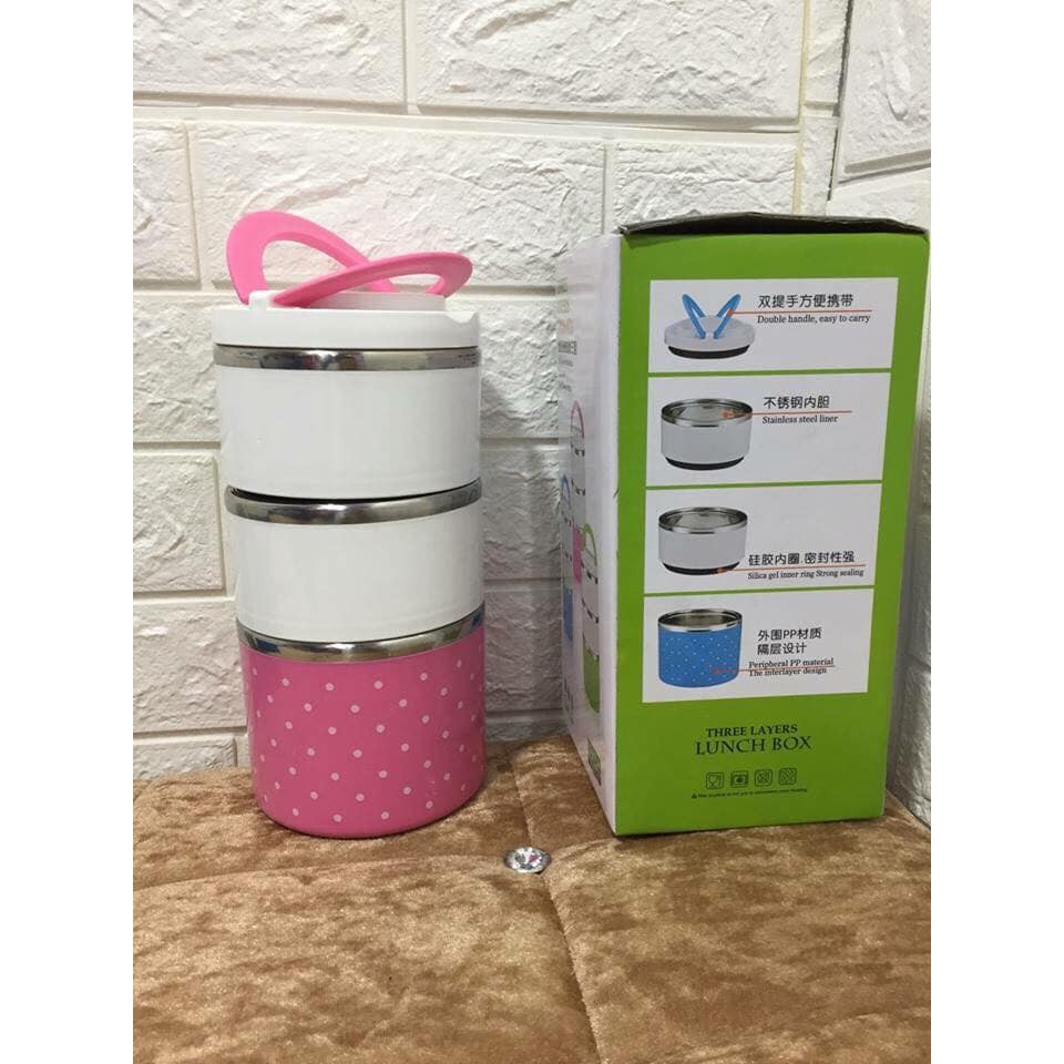 Cặp lồng 3 tầng 2 lớp chấm bi