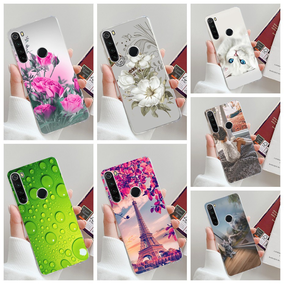 Ốp điện thoại TPU dẻo in họa tiết hoạt hình bông hoa xinh xắn thích hợp cho Xiaomi Redmi Note 8 Pro 8t